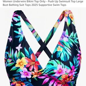 Tropical Bikini Bathing Suit Top XL from Amazon